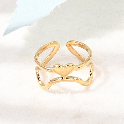 304 Stainless Steel Cuff Open Rings SA-CBAD22F-01G-H-1