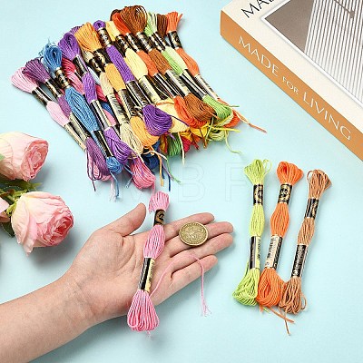 6Bundles 6 Colors Polyester Embroidery Floss OCOR-YW0001-24C-1