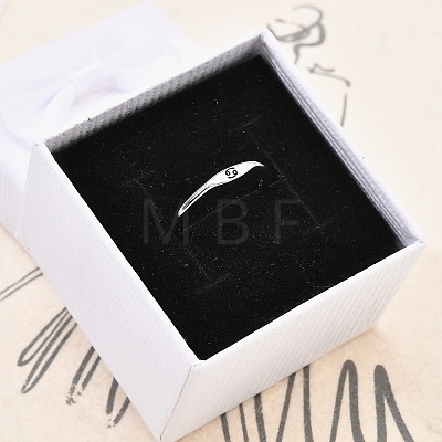 Rhodium Plated 925 Sterling Silver Adjustable Rings RJEW-S397-01P-04-1