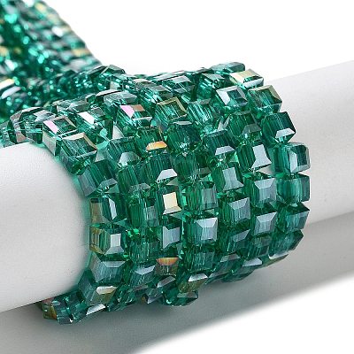 Electroplate Glass Beads Strands EGLA-R030-4x4mm-11-1