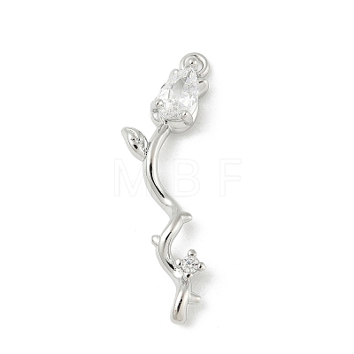 Brass Micro Pave Cubic Zirconia Pendants KK-M326-13D-P-1