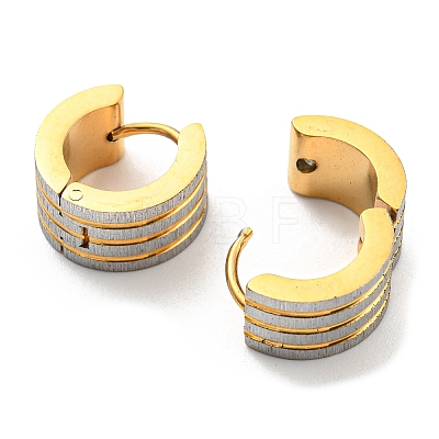 304 Stainless Steel Textured Hoop Earrings EJEW-P230-01B-G02-1