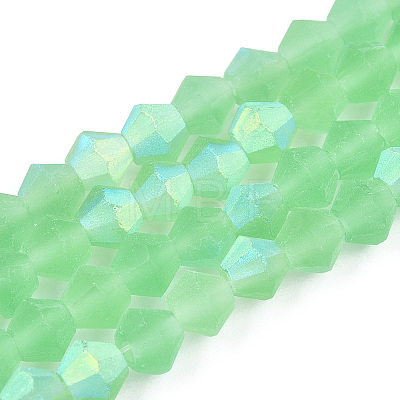 Imitate Austrian Crystal Bicone Frosted Glass Beads Strands GLAA-F029-TM3mm-A24-1