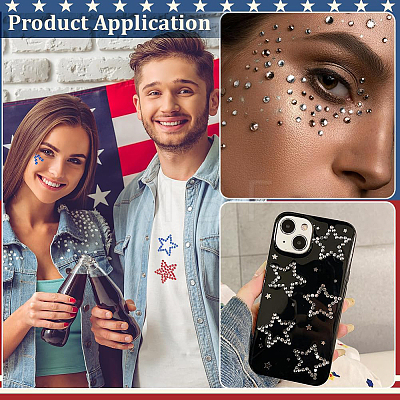 10Pcs 10 Styles Independence Day Self Adhesive Stickers DIY-PH0036-63-1