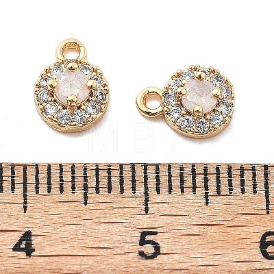 Brass Micro Pave Cubic Zirconia Charms KK-L222-001G-04-1