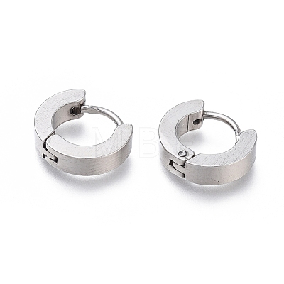 304 Stainless Steel Huggie Hoop Earrings EJEW-O087-09E-P-1