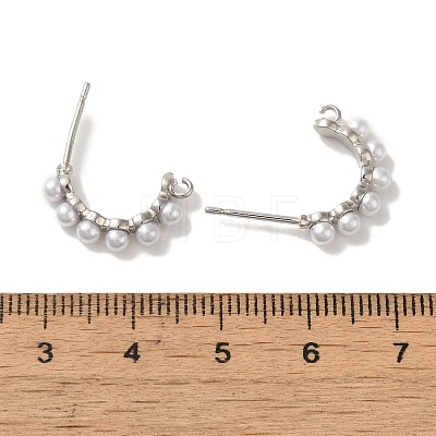 Rack Plating Brass Studs Earrings Findings EJEW-R162-32P-1
