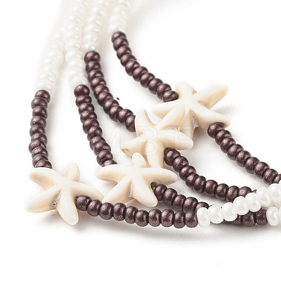 Summer Jewelry Starfish Waist Bead NJEW-C00028-01-1