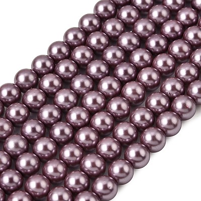 Eco-Friendly Dyed Glass Pearl Round Beads Strands HY-A002-8mm-RB062-1