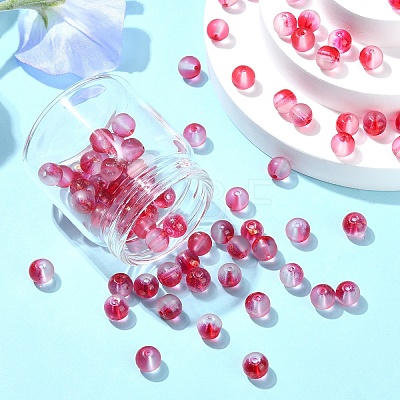 100Pcs Frosted Baking Paint Glass Beads DGLA-YW0001-36E-1