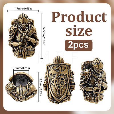 2Pcs Brass European Beads KK-HY0004-50-1