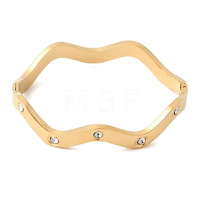 304 Stainless Steel Rhinestone Hinged Bangles BJEW-D408-25G-1