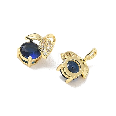 Brass Pave Marine Blue Cubic Zirconia Charms CU-CBA6305-02G-1