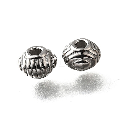 304 Stainless Steel Corrugated Beads STAS-V009-12E-P-1