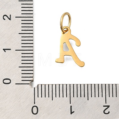 Ion Plating(IP) 304 Stainless Steel Enamel Alphabet Charms STAS-F308-02G-A-1