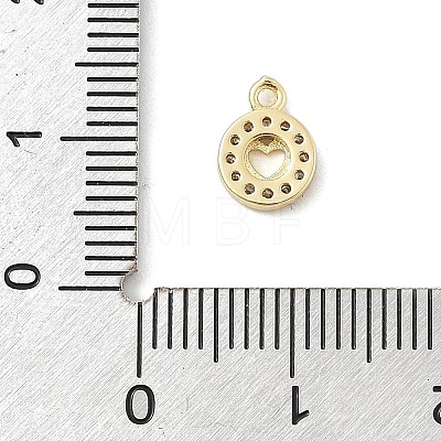 Brass Micro Pave Clear Cubic Zirconia Charms KK-B130-01G-07-1