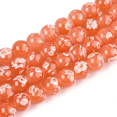 Baking Paint Glass Beads Strands DGLA-N015-8mm-04-1