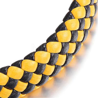 Adjustable Braided PU Leather Cord Bracelets BJEW-P099-11-1