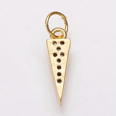 Brass Micro Pave Cubic Zirconia Charms KK-P134-16G-1