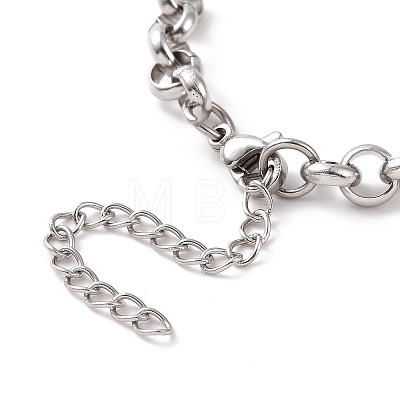 304 Stainless Steel Rolo Chain Bracelet for Men Women BJEW-E031-06P-01-1