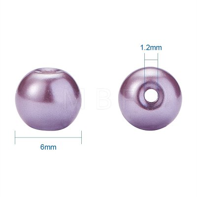BENECREAT Eco-Friendly Dyed Glass Pearl Round Beads HY-BC0001-6mm-RB116-1