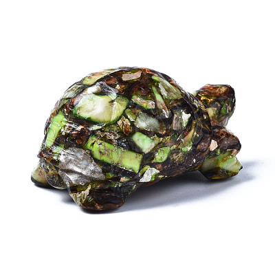 Tortoise Assembled Natural Bronzite & Synthetic Imperial Jasper Model Ornament G-N330-39A-02-1