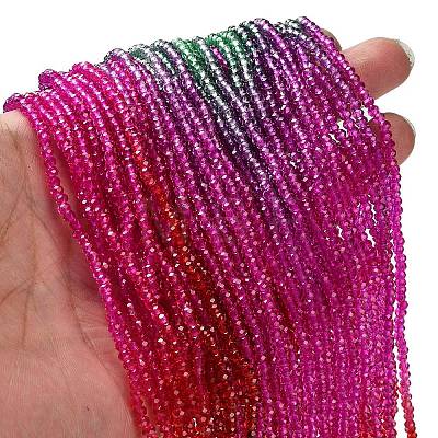 Transparent Painted Glass Beads Strands X1-DGLA-A034-T1mm-A24-1