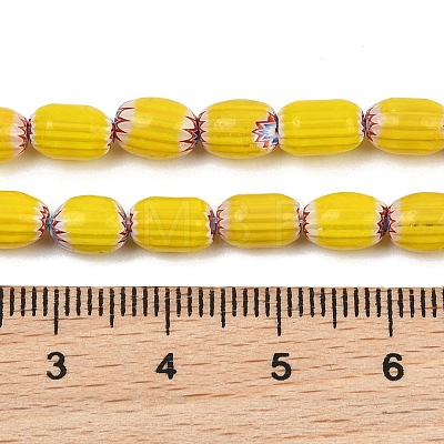 Handmade Millefiori Glass Oval Beads Strands LK-Z001-02A-03-1
