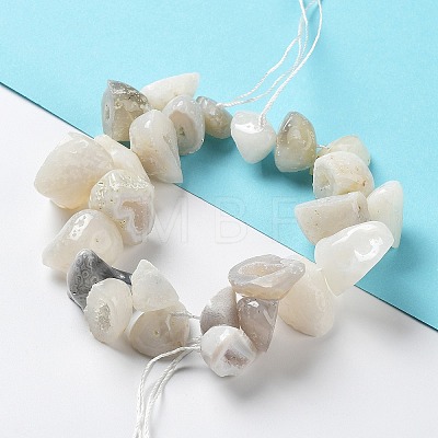 Natural Druzy Agate Beads Strands G-M406-A02-1