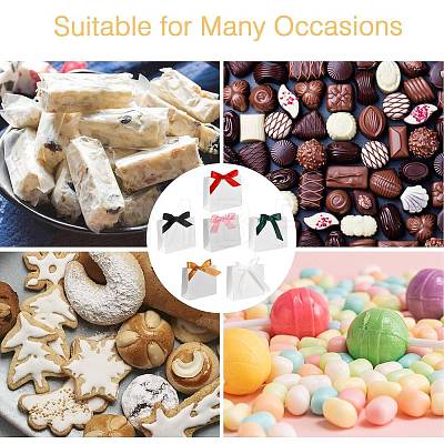 White Cardboard Paper Wedding Candy Boxes with Ribbon CON-FZC0002-002A-1