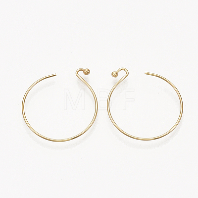 Brass Earring Hooks KK-T035-102G-1