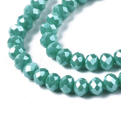Electroplate Glass Beads Strands EGLA-A034-P4mm-A03-1