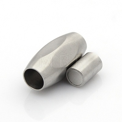 304 Stainless Steel Matte Surface Magnetic Clasps with Glue-in Ends STAS-O042-C-31-1