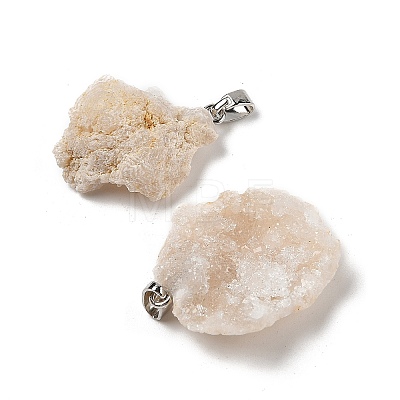 Raw Rough Natural Druzy Agate Pendants G-H084-07P-01-1