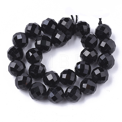 Natural Black Tourmaline Beads Strands X-G-S345-4mm-002-1