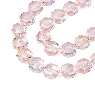Electroplate Transparent Glass Beads Strands EGLA-N002-27-C01-1
