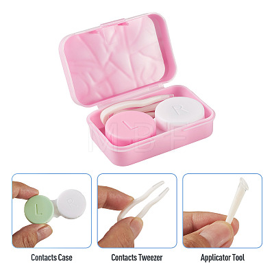 4 Bags 4 Colors Plastic Contact Lens Care Tool Set AJEW-TAD0001-01-1