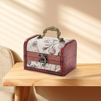 CutHollow 1Pc Vintage Wooden Jewelry Box AJEW-CL0001-12C-1