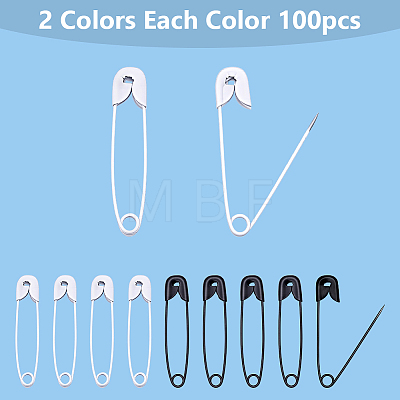 200Pcs 2 Colors Spray Painted Iron Safety Pins IFIN-AR0001-46-1