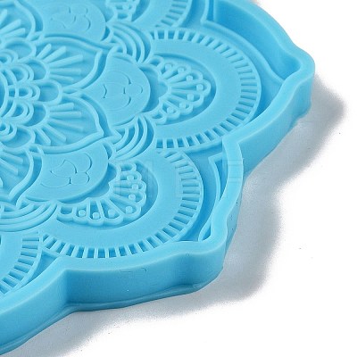DIY Mandala Flower Shape Coaster Food Grade Silicone Molds DIY-G083-06B-1