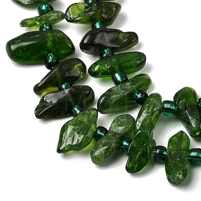 Natural Green Diopside Beads Strands G-L649-B01-01-1