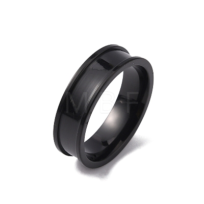 201 Stainless Steel Grooved Finger Ring Settings STAS-WH0027-27C-EB-1