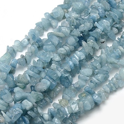 Natural Aquamarine Chip Beads Strands G-L154-19-1
