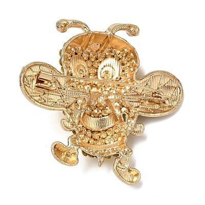 Bees Rhinestone Enamel Pins JEWB-L026-04G-02-1