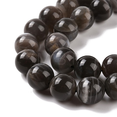 Natural Black Moonstone Beads Strands G-J157-12mm-05-1
