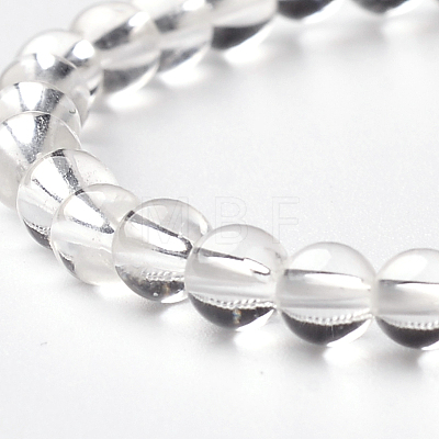 Natural Crystal Round Bead Stretch Bracelets BJEW-L594-B07-1
