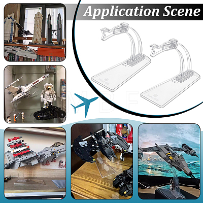 ABS Plastic Model Aircraft Display Stands ODIS-WH0079-041-1