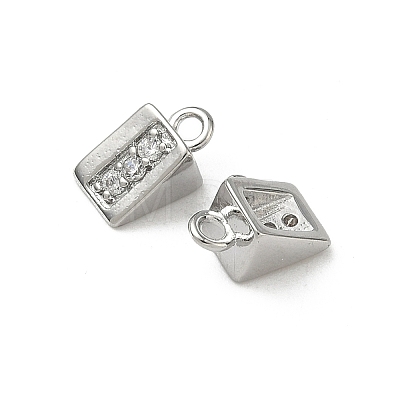 Brass Micro Pave Cubic Zirconia Charms KK-A280-11P-1