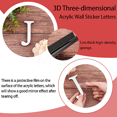 CREATCABIN Acrylic Mirror Wall Stickers Decal DIY-CN0001-13A-J-1