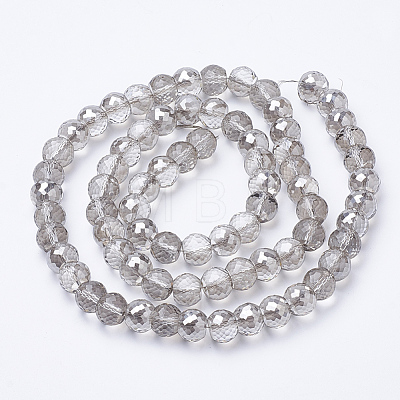 Electroplated Glass Beads Strands EGLA-Q092-8mm-A05-1